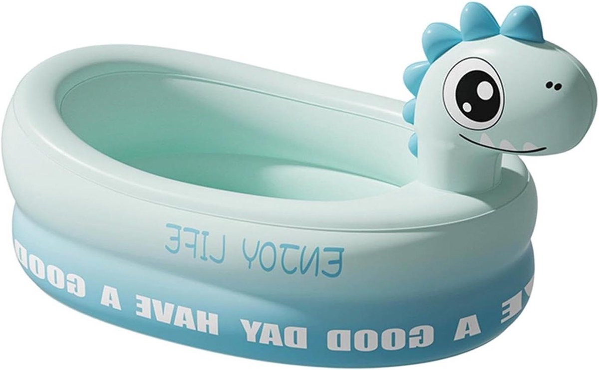Opblaasbaar Kinderbadje - Kind Zwembad - Waterpret Zomer - Dinosaurus Design - 93 x 50 x 53.5 cm - Blauw