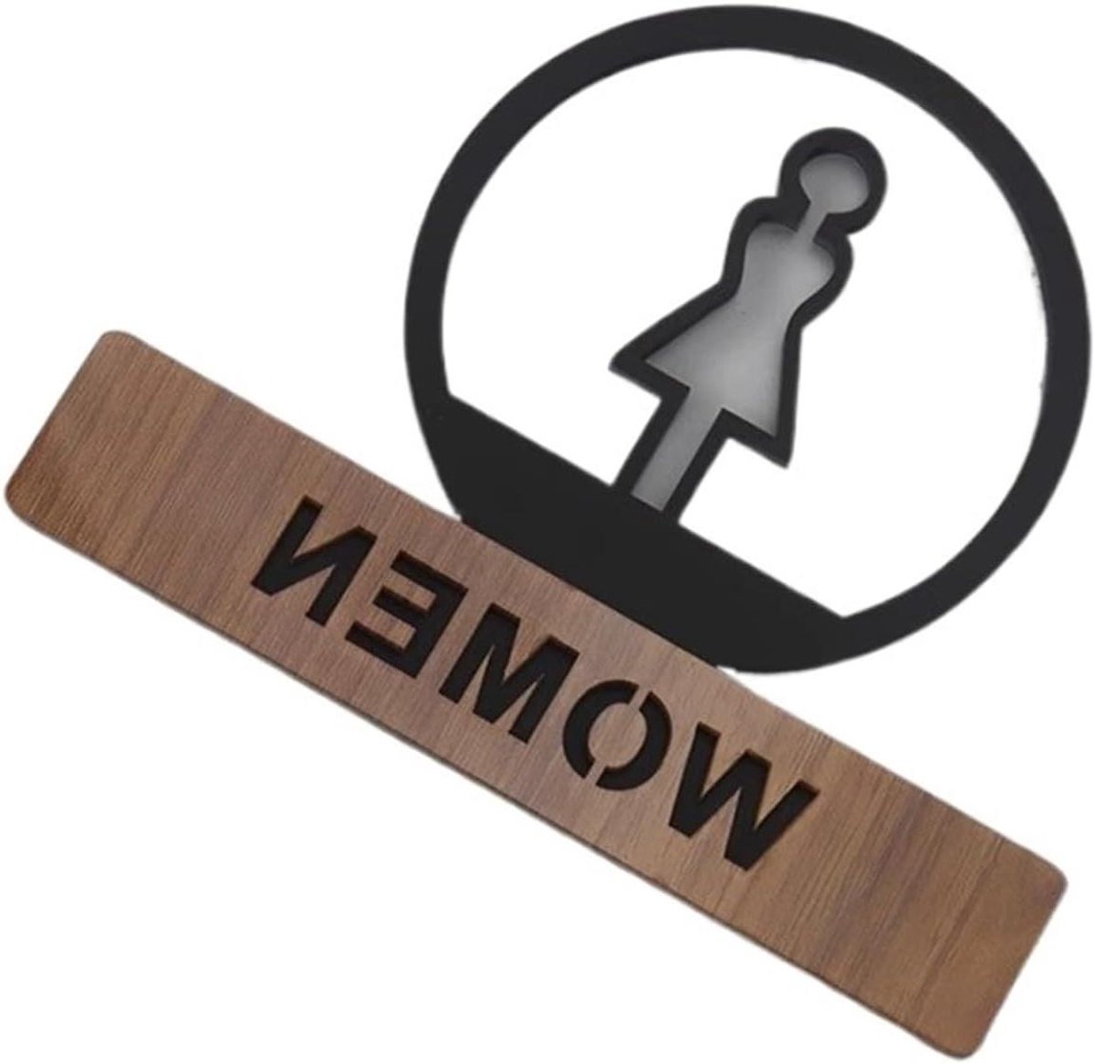 Toilet Deur Teken - Muur Sticker - Locatie Aangeven - Duidelijke Bewegwijzering - 15x12cm