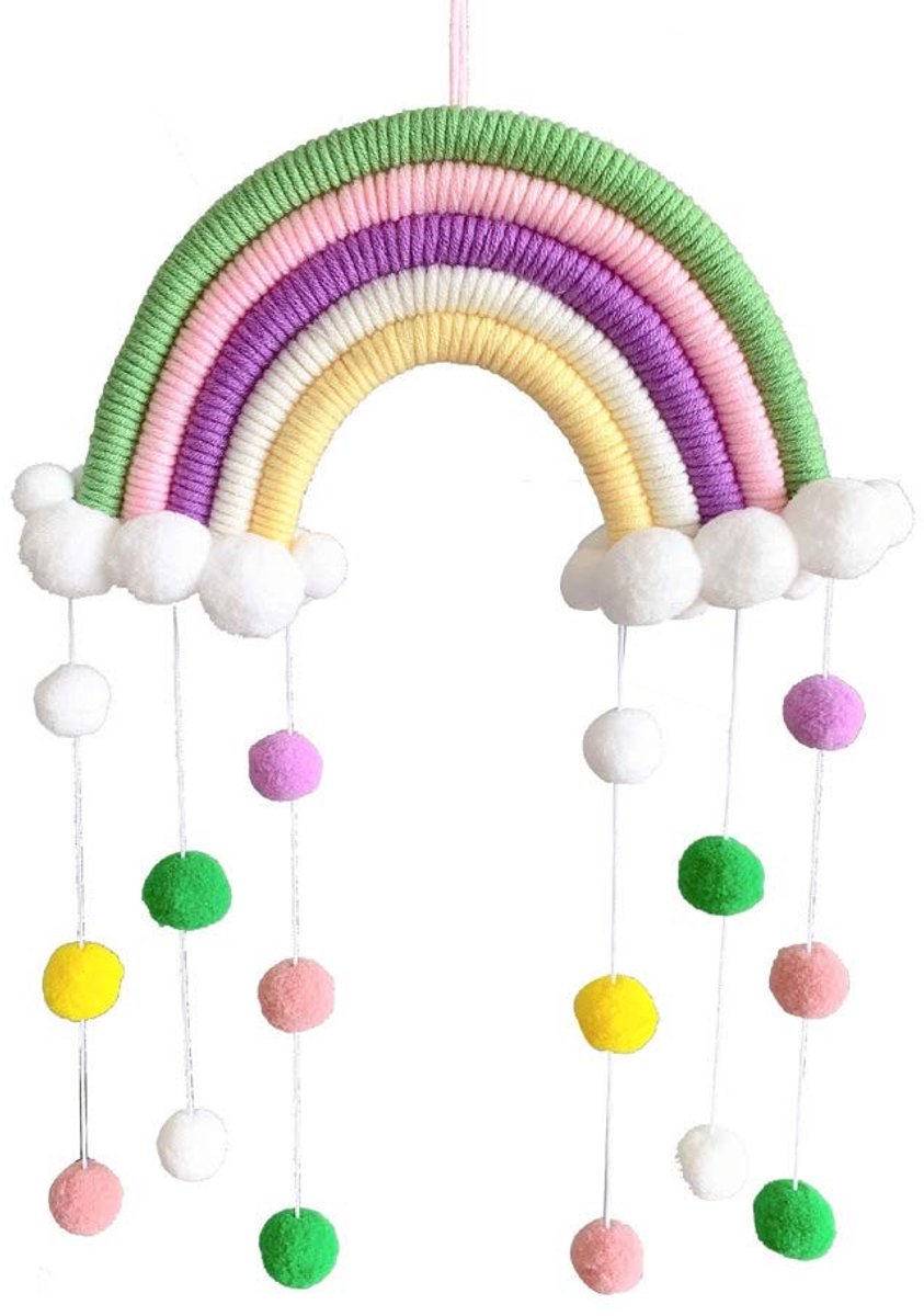 Dailygoods - Macrame Muur Decor Geweven Regenboog voor Kamer