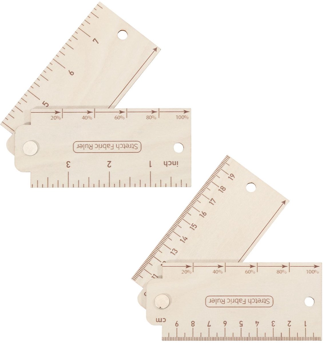 Dailygoods - Dailygoody - Stretch Stof Liniaal - Draagbare Naaien Gauge - Dual-Scale en Stof Stretch Percentage - Naaien - Meetinstrument - Creatief - Textiel
