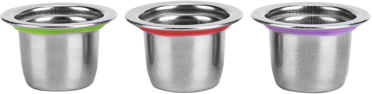 Dailygoods - Set van 3 Roestvrijstalen Hervulbare Koffiecapsules