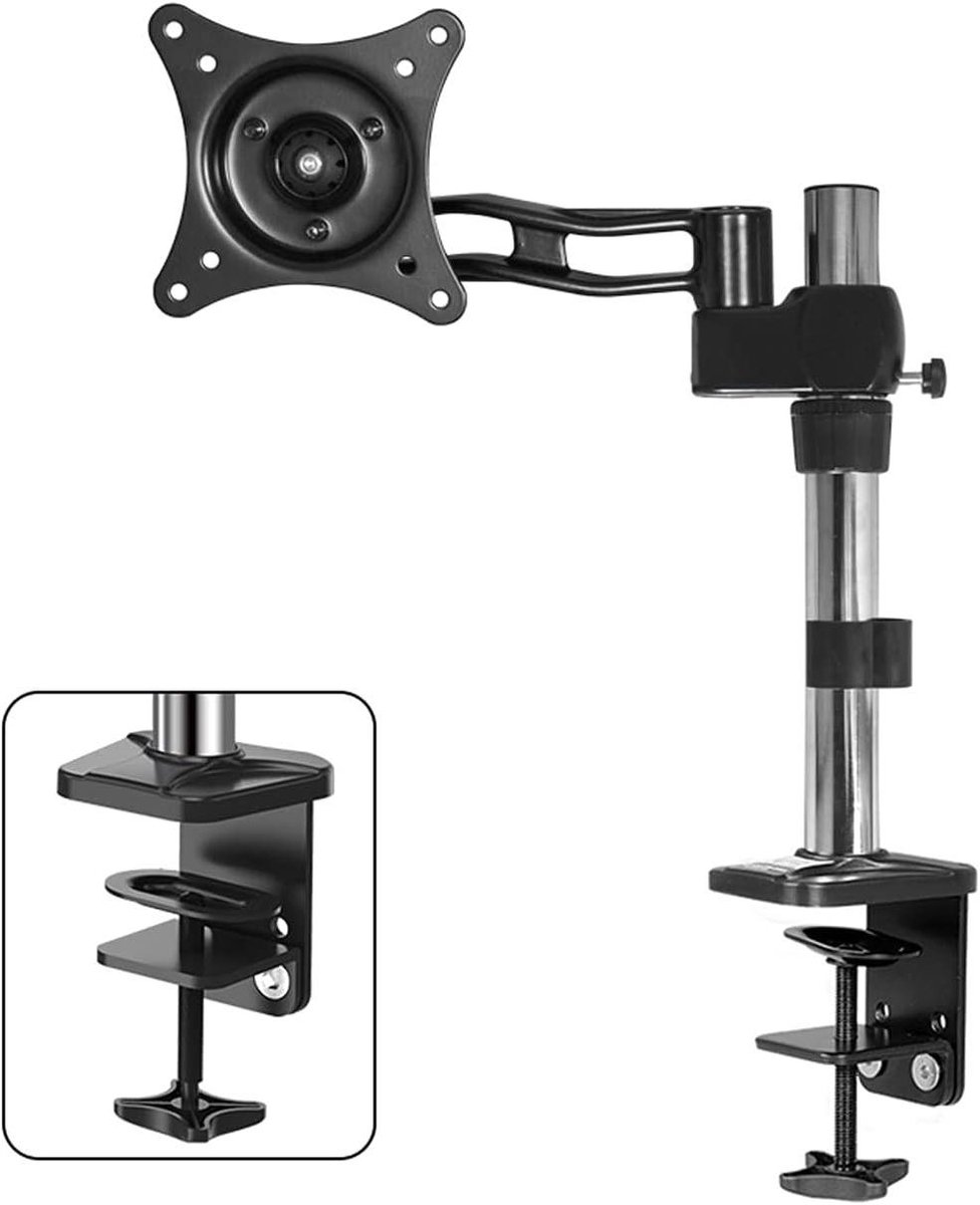 Monitor Arm - Bureau Mount - Ergonomisch Werken - Verstelbare Hoogte - 15-27 Inch - Zwart