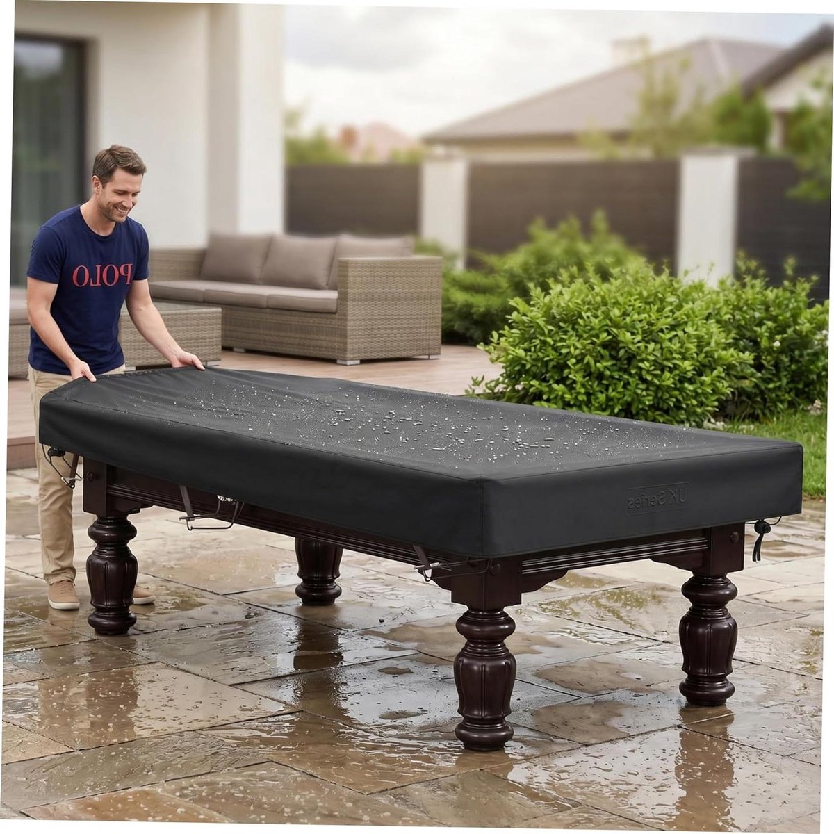 Tafelhoes - Pooltafel Beschermhoes - Tafel Beschermen - Waterdicht Oxford Stof - 245 x 140 cm - Zwart