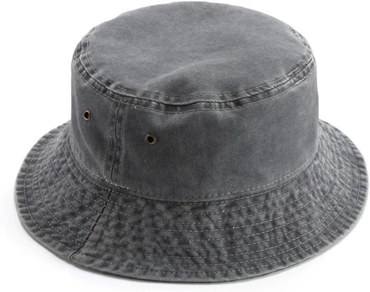 Bucket Hoed - Vis hoed - Outdoor bescherming - Unisex model - 59-60 cm - Grijs