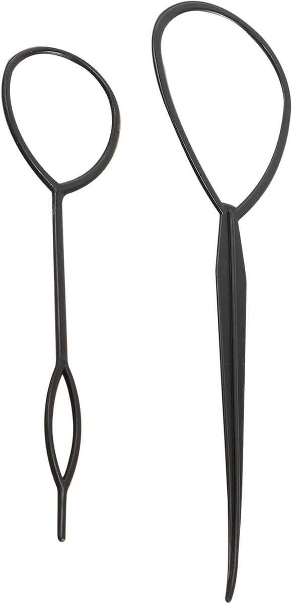 Haar Topsy Tail Set - Haar Styler Kapselhulp - Snel Kapsels Maken - Dubbele Maten Set - 2 stuks - Zwart