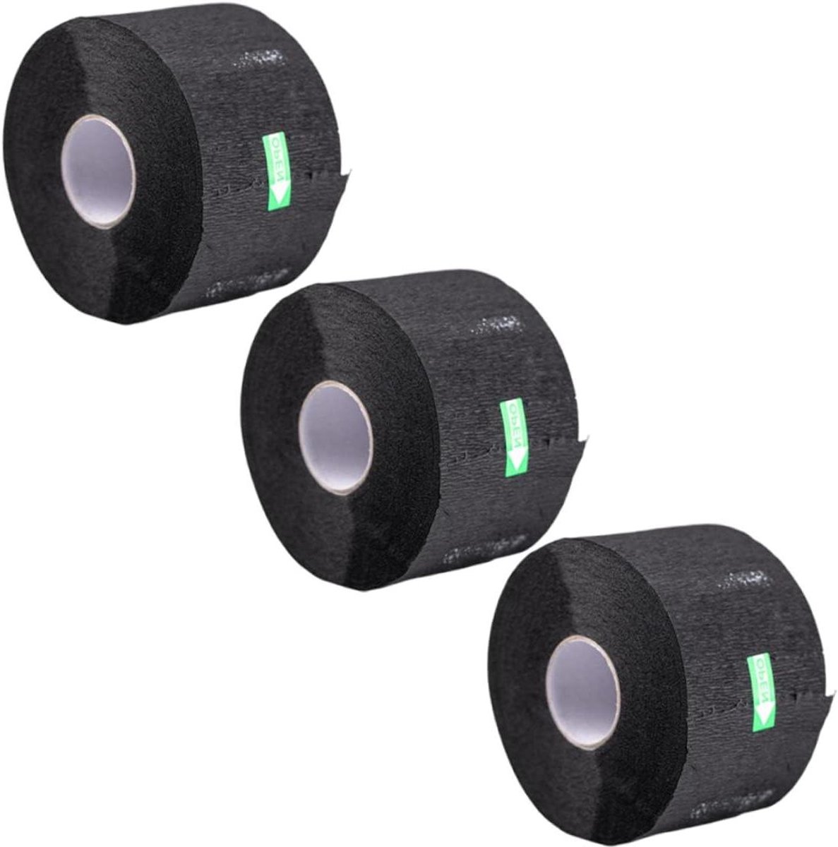 Nekpapier Ringen - Barber Strips - Haarkleuring en Knippen - Rekbaar en Waterdicht - 3 Rollen - Zwart