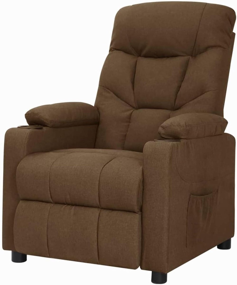Relaxstoel Stof - Verstelbare fauteuil - Ontspannen Zitten - Drievoudig verstelbaar - 73 x 94 x 1015 cm - Bruin