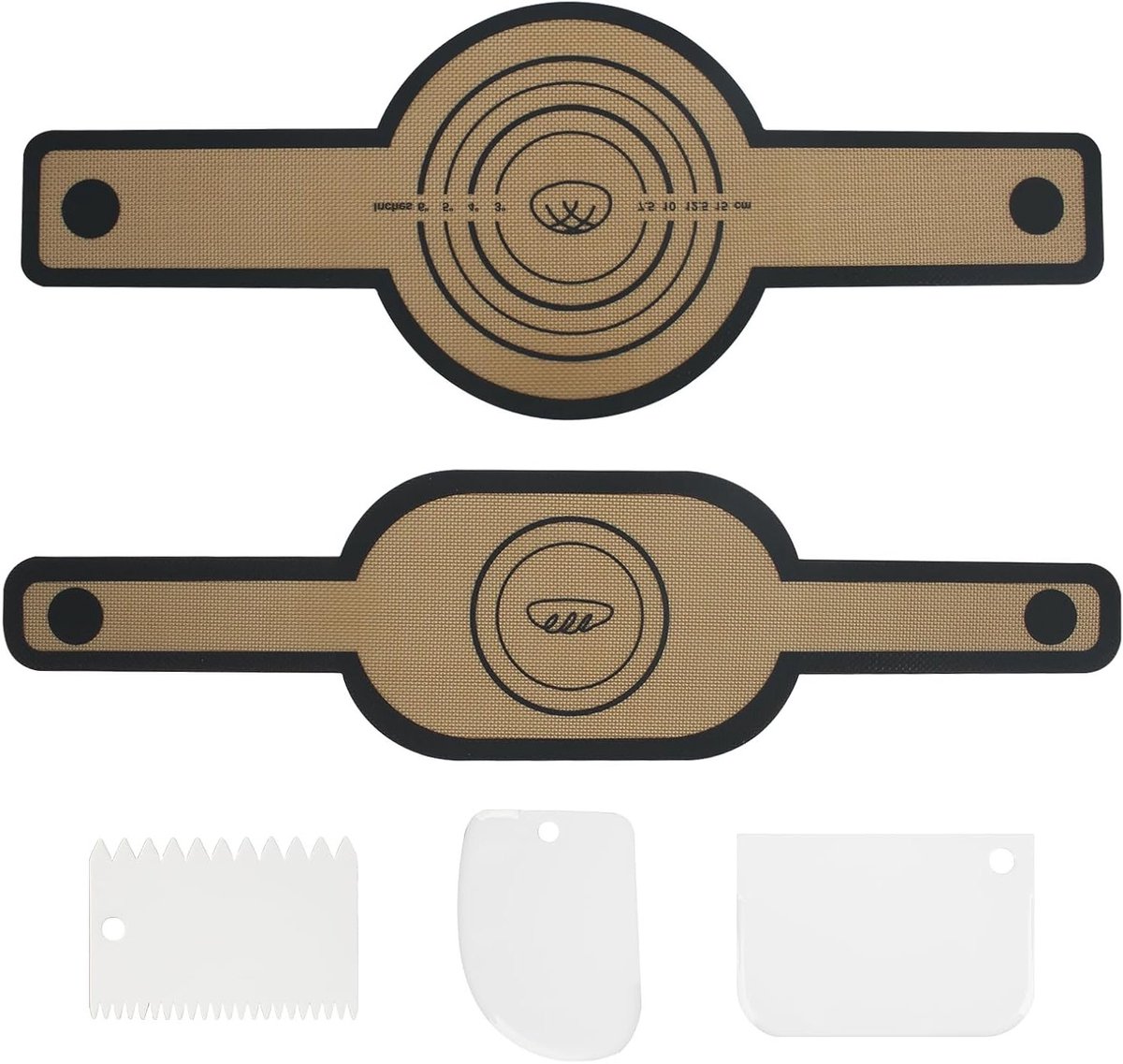 Herbruikbare Silicone Bakmat, 2 Stuks, Ideaal voor Brooddeeg, Lange Handvatten, Perfect voor Bakken en Koken in de Oven