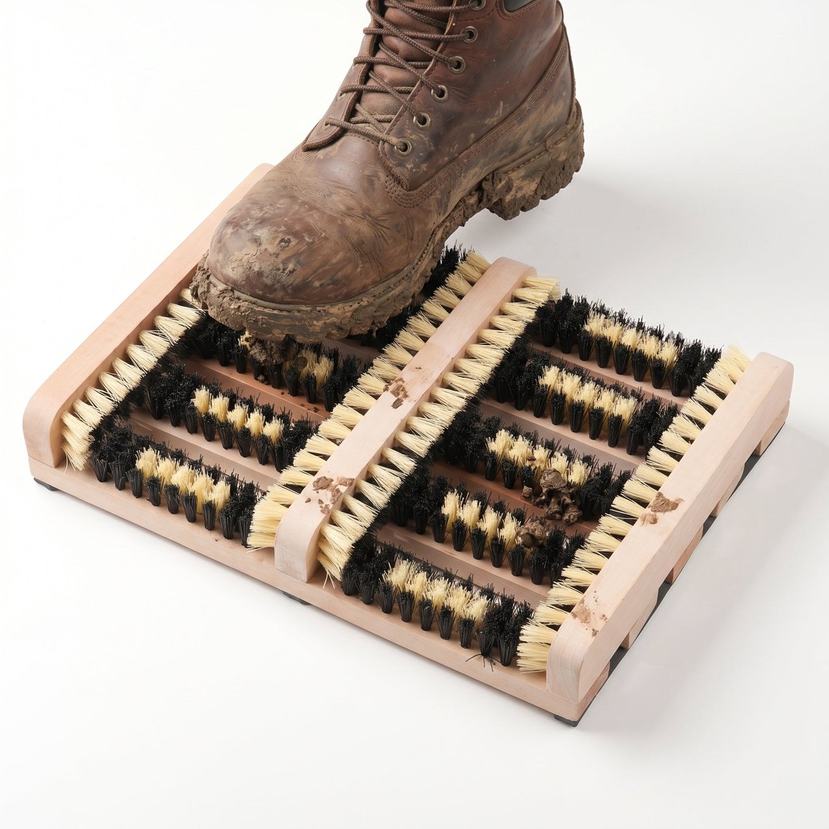 Cheqo® Voetenveger - Schoenenborstel - Schoenveger - Borstelmat - Laarzenknecht - Laarzenborstel - Schoenborstel voor Buiten - Anti-Slip - Modderkrabber - Voetschraper - Schoenenveger - Voetveger - Deurmat met Borstels - Laarzen Reinigen