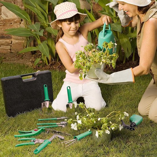 Tuingereedschapsset 10 stuks - Ergonomische handgreep - Schep en tuinschaar - Hark - Watersproeier - Tuincadeaus - Vrouwen en mannen - 37 cm x 28 cm van Merkloos	 — afbeelding 2