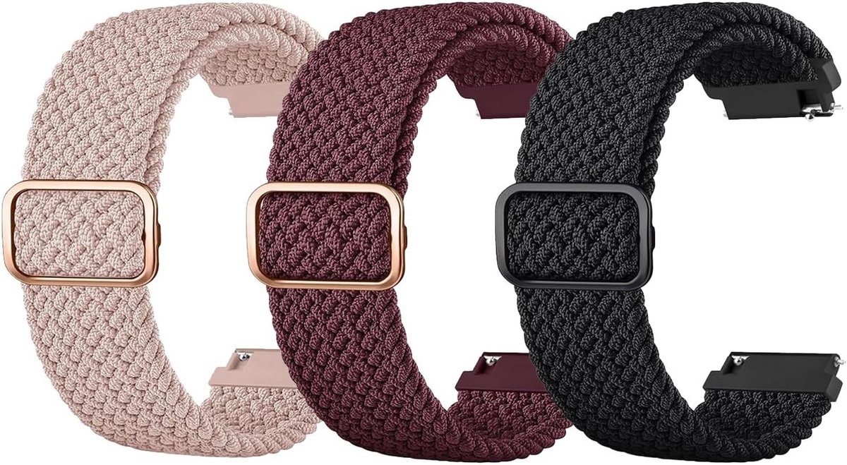 Verstelbare 20 mm Smartwatch Band van Gevlochten Nylon, Geschikt voor GT3 en Buds, Comfortabel en Duurzaam