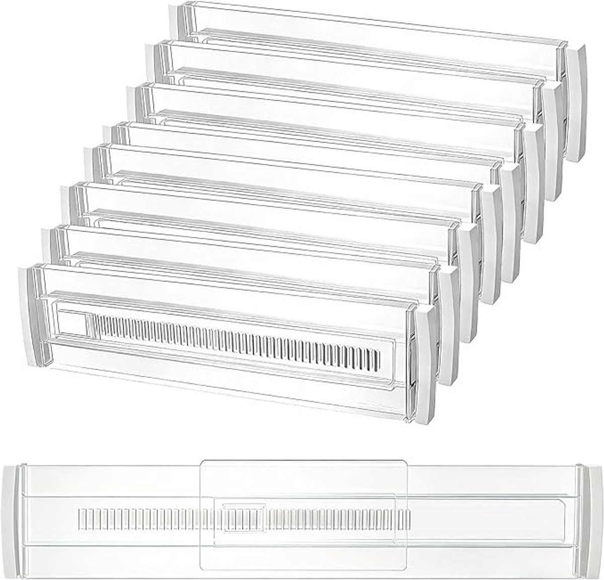 Set van 8 verstelbare ladeverdelers voor optimale organisatie