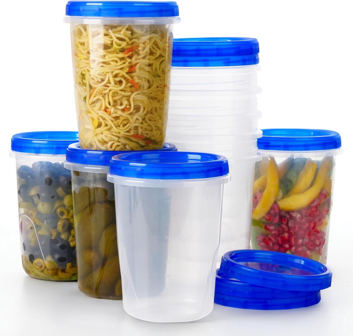 KARZO Winter Shore Voedselopslagcontainers met Draaideksel (10 Pack) - 1 L BPA-vrij Voedselopslagcontainer voor Soep & Meer - Maaltijdvoorbereiding Vriesopslagcontainers - Lekvrij & Stapelbaar Ontwerp