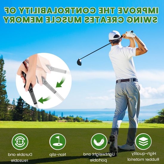 Training Grip voor Golf Swing - Anti-Slip Golftrainer voor Beginner - Correctie en Uitlijning - Rechtshandige Golfers - Verbeter je Houding van Merkloos — afbeelding 5