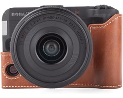 Étui pour appareil photo Canon EOS R50 V, étui de protection en cuir PU avec poignée et style rétro - marron, idéal pour la photographie et la protection
