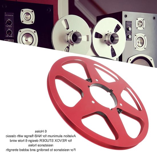 Lege 1/4 10.5 Inch Tape Reel van Aluminium Legering, 6 Gaten Opname Spoel voor Tape Recorders, Vervangingsonderdeel voor Geluidsopname en Audioproductie van Merkloos — afbeelding 3