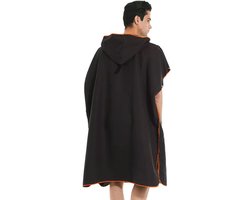 Strandkleding — Unisex — Sneldrogende, ultralichte surfponcho — Microvezel zwemponcho — Zwart