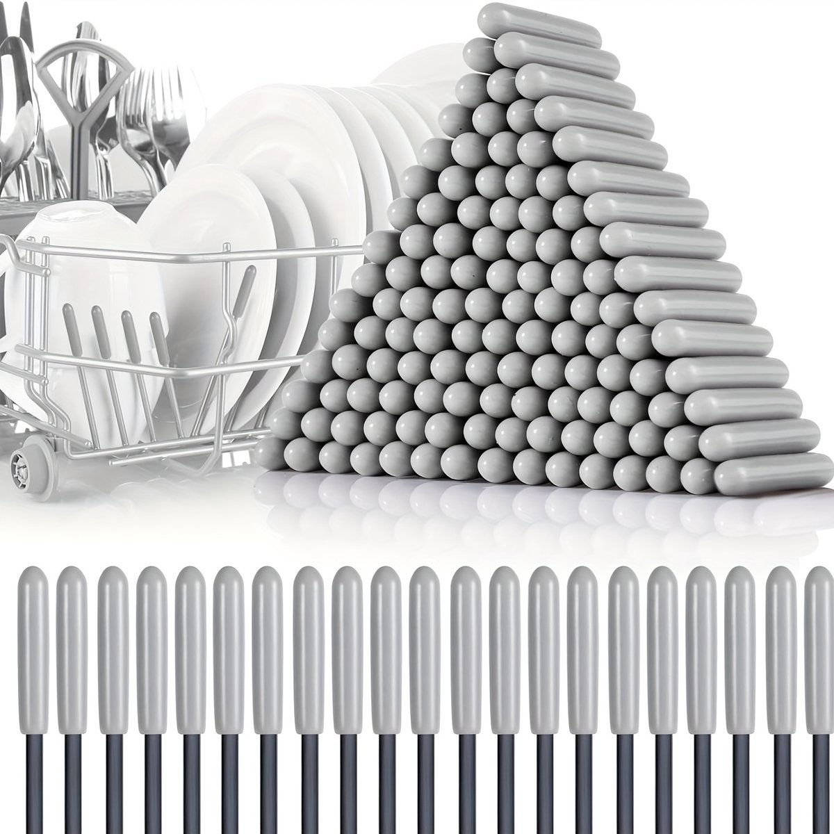 Livé® Vaatwasser rek Einddoppen – 100 stuks PVC Bescherm tips