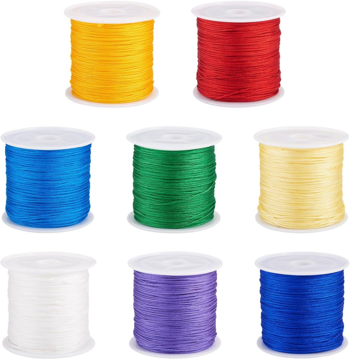 8 Rollen 0.8mm Nylon Draad voor DIY Creaties, Macramé, Vriendschapsarmbanden en Sieraden Maken
