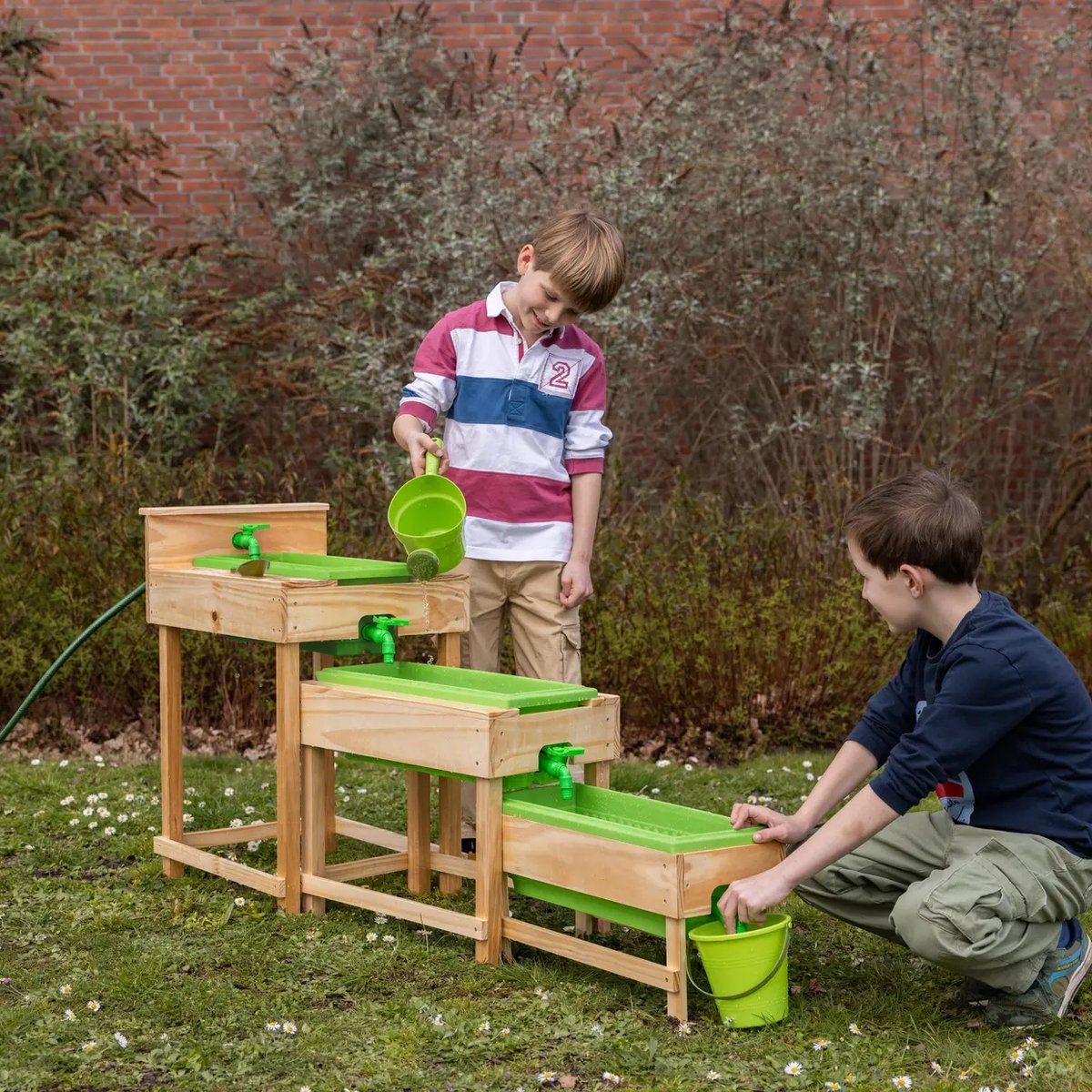 Kids in the garden Houten watertafel set - Educatief speelgoed met kraan voor binnen & buiten — afbeelding 5