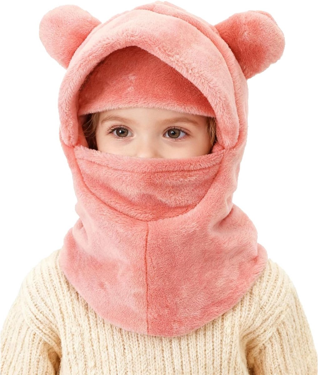 Thermische Fleece Balaclava voor Kinderen, Winddicht Ski Masker, Multifunctionele 3-in-1 Warme Hoed met Nekbescherming en Gezichtsbedekking voor Jongens en Meisjes