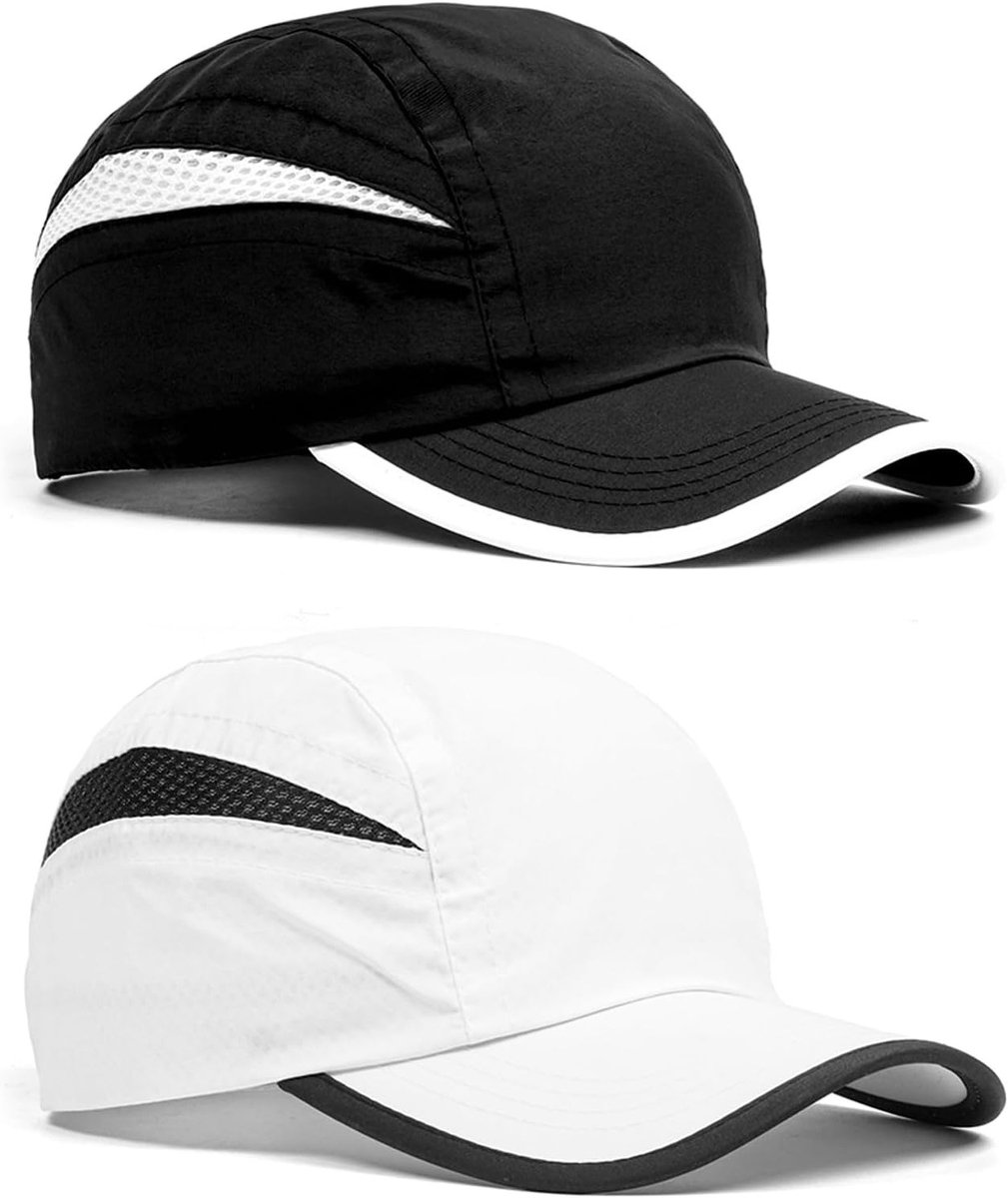 Set van 2 Unisex Baseball Caps, Lichtgewicht en Sneldrogend, Ademend Mesh, Bescherming tegen de Zon, Verstelbare Snapback, Ideaal voor Hardlopen, Tennis en Golf Activiteiten