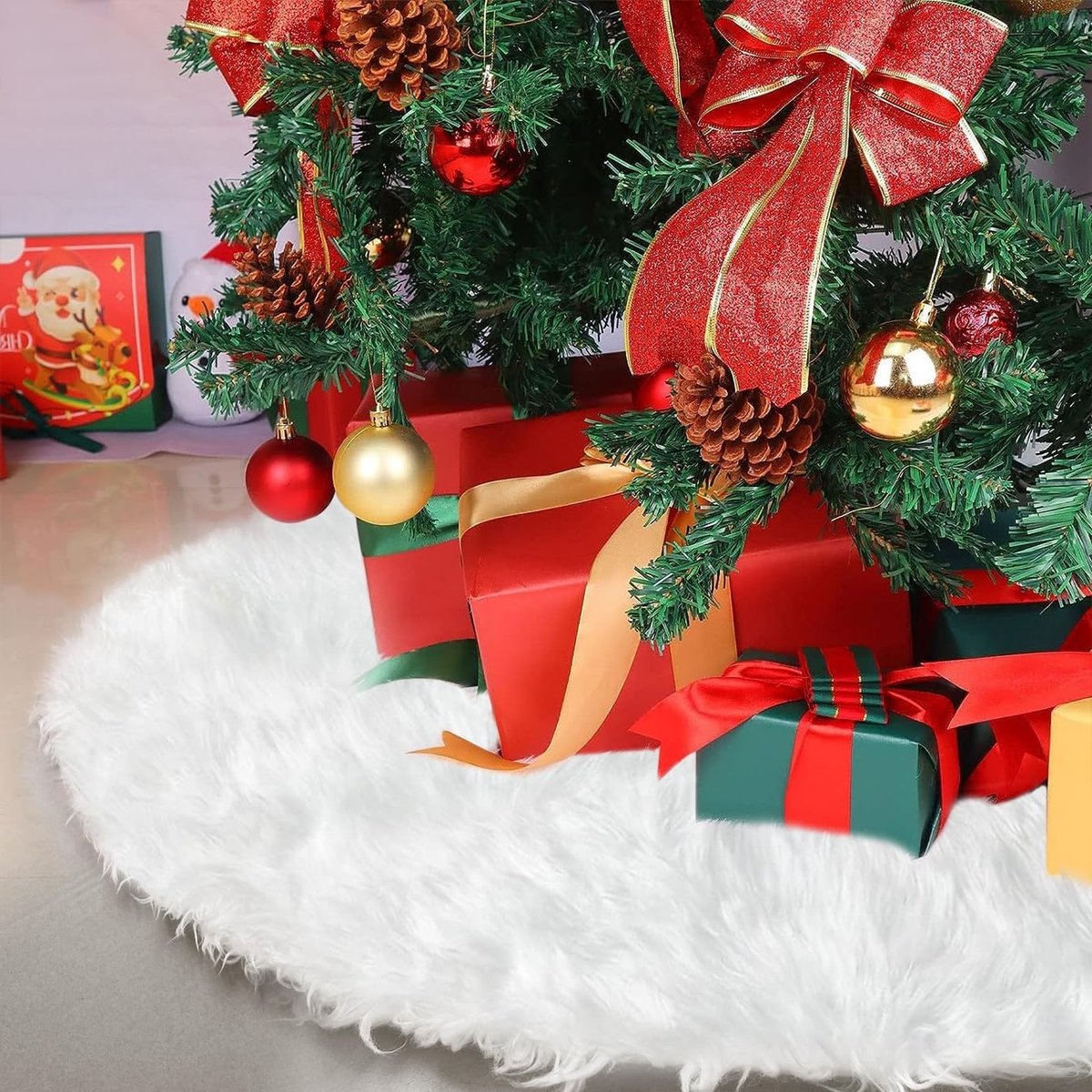 Kerstboomrok, Herbruikbare en Gemakkelijk Schoon te Maken, 48 Inch, Perfect voor Kerstdecoratie en Bescherming van de Vloer