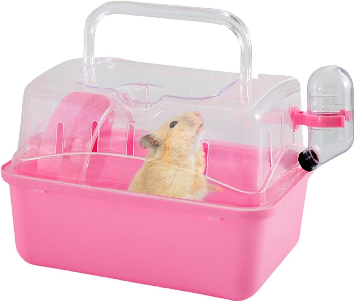 Transportbox Kleine Huisdieren – Hamster Konijn – Veilig Vervoer – Lichtgewicht Ontwerp – L 29 x D 19 cm – Roze Transportbox Kleine Huisdieren – Hamster Konijn – Veilig Vervoer – Lichtgewicht Ontwerp – L 29 x D 19 cm – Roze