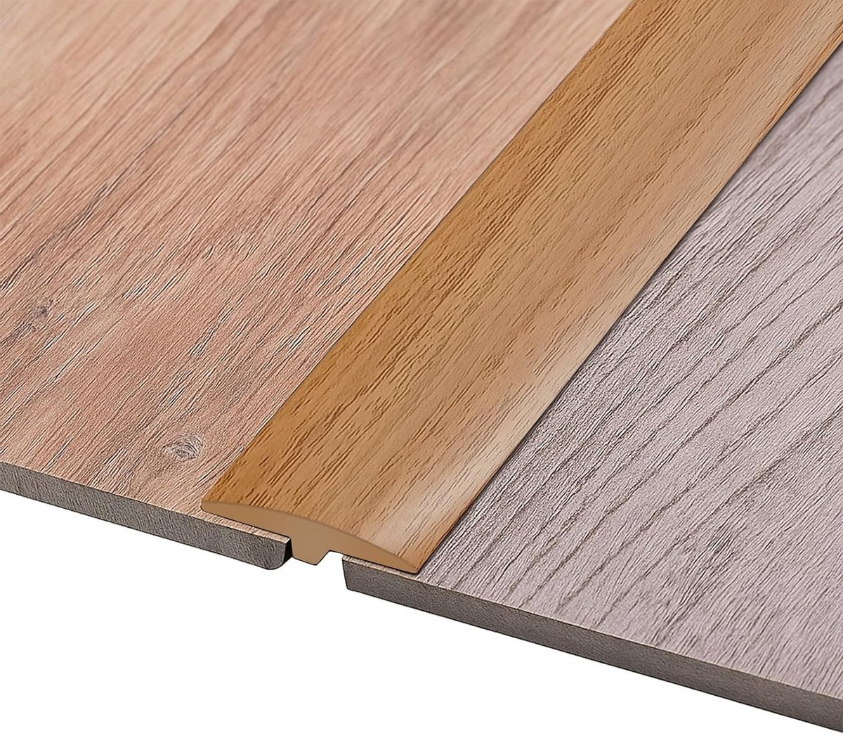 Zelfklevend T-profiel voor vloeren, flexibel PVC overgangsprofiel, 5 x 200 cm, snijdbaar en waterdicht, ideaal voor diverse vloerbedekkingen en lichte houtlook