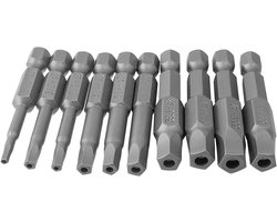Magnetische Pentagon Schroevendraaier Bits Set 10 Stuks – 1/4 inch Hex Schroef Hoofd H2.15-H7.55 pour applications de sécurité et Sab Proof, 50 mm de longueur