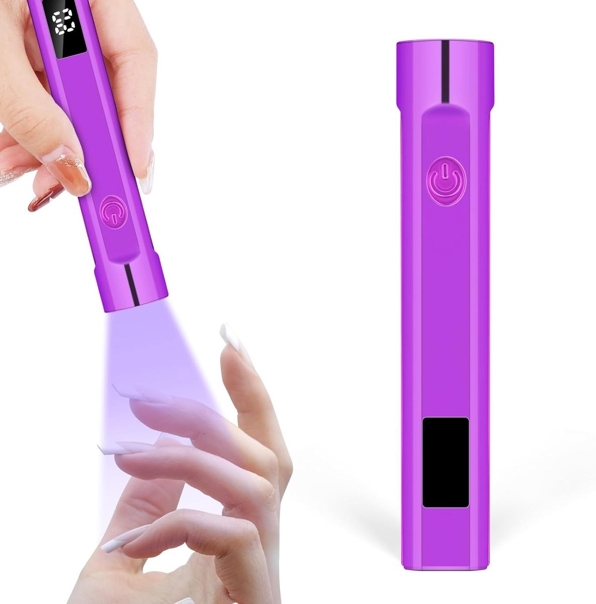 Draagbare UV Nagellamp met LED Scherm en Timer voor Snelle Uv Uitharding, Oplaadbare Mini Nagellamp met USB Aansluiting