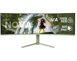 Arozzi Nova 49" Gaming Monitor - Curved - DQHD VA - 165Hz - USB-C - Bosgroen
