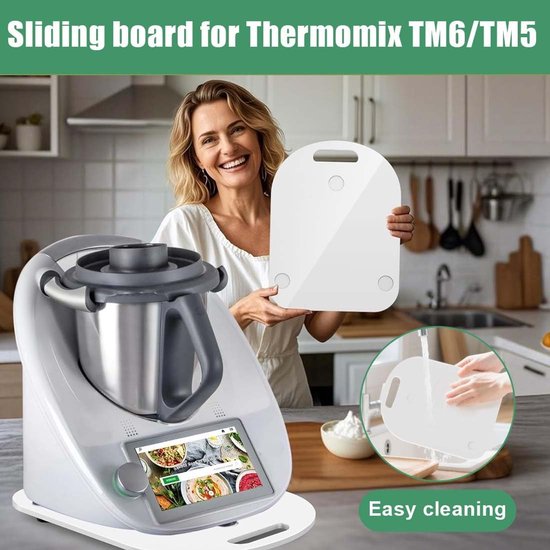 Glijplank Keukenmachine - Gelijkussen Mixer - Gemakkelijk Verplaatsen - Speciale Uitsparingen - 37 x 31 cm - Transparant — afbeelding 2