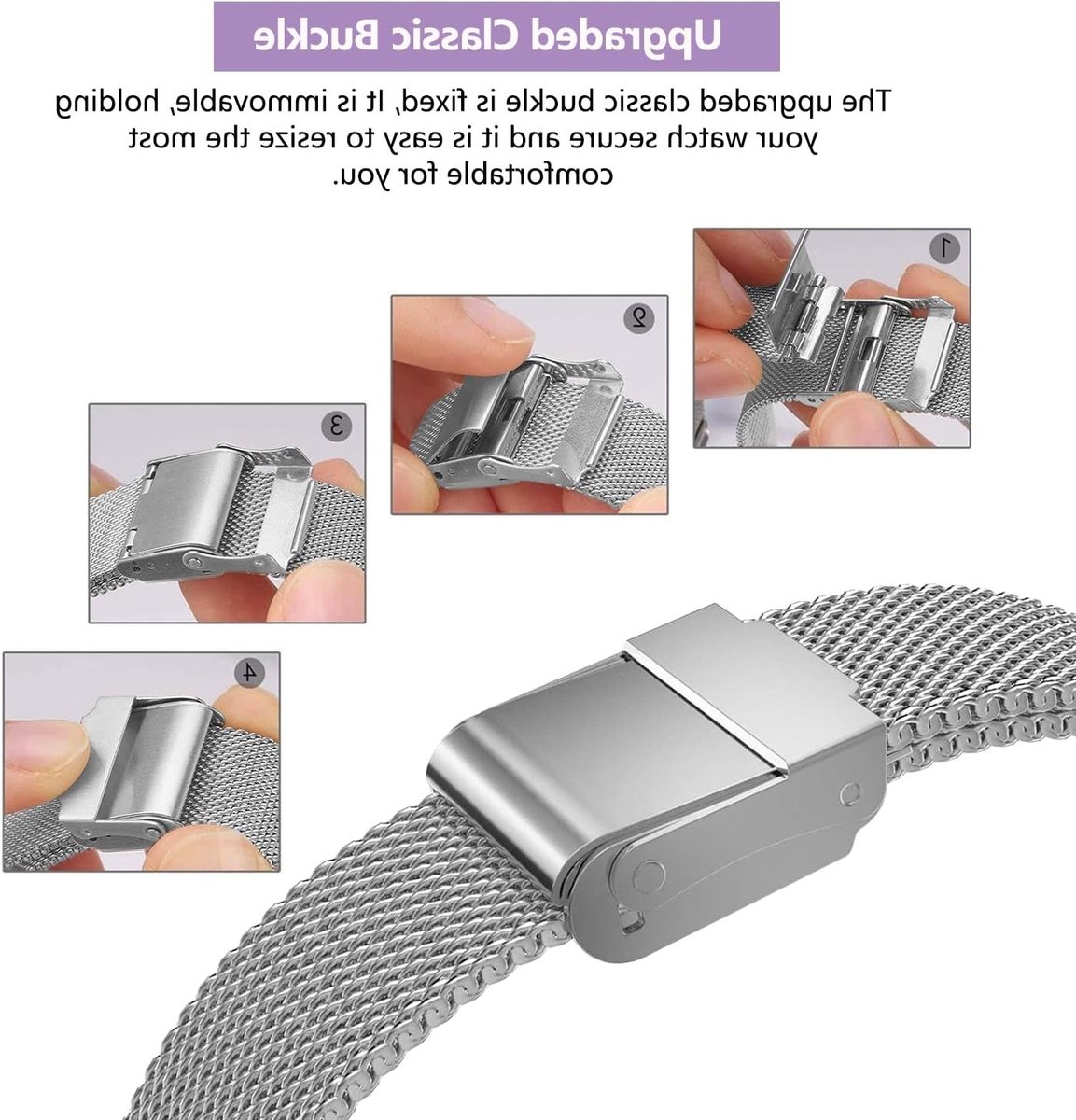 Verstelbare RVS Horlogeband voor Galaxy Watch 8 Classic en Galaxy Watch 8, Geschikt voor 46mm, 40mm en 44mm, Duurzaam en Comfortabel