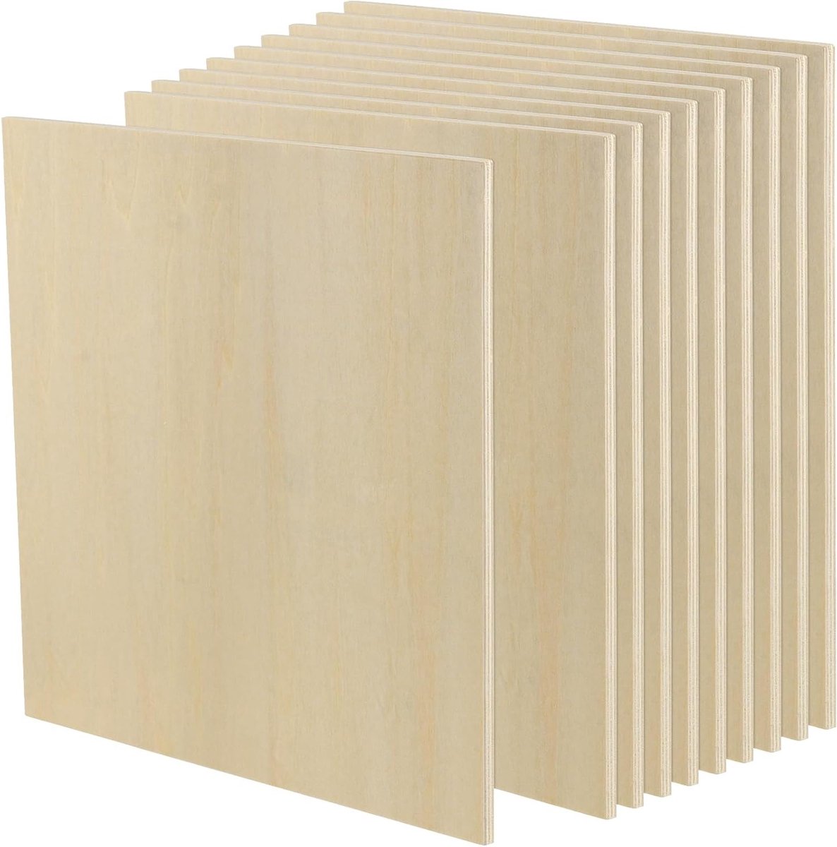 10 Stuks Vierkante Multiplex Platen 254x254x6 mm voor Knutselen en Modelleren