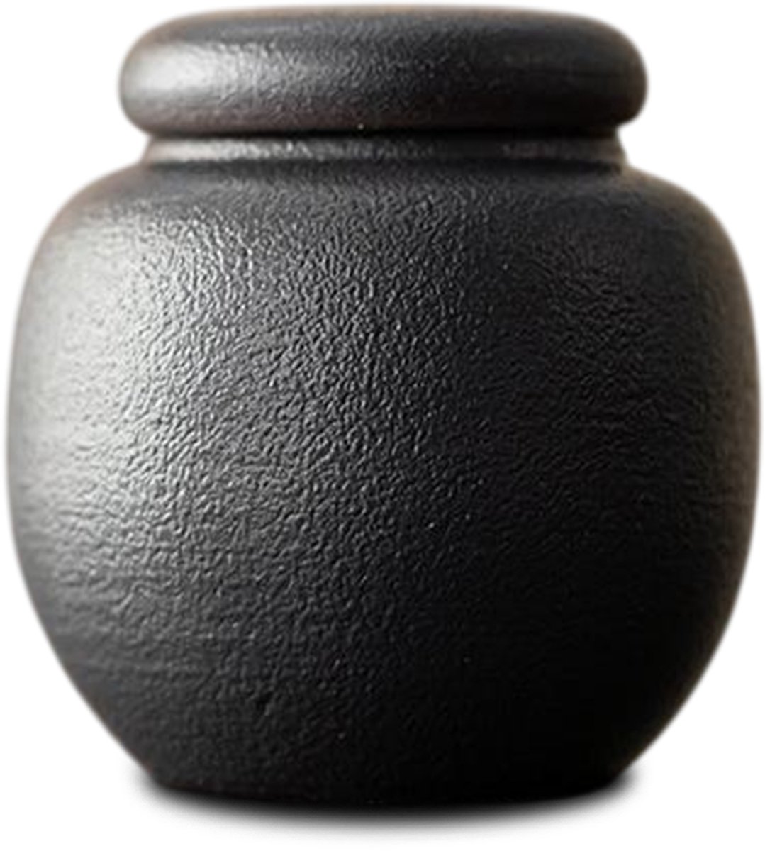 Akerz Mini Urn Zwart – Keramische Herinneringsurn 150 ml – Handgemaakt – Inclusief Beschermzakje – Voor Mensenas & Dierenas