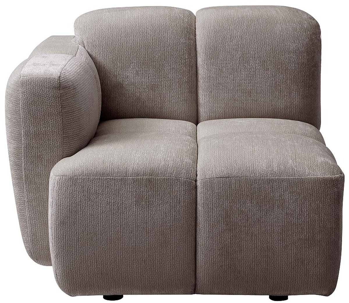 Vente-unique Hoekkruk links in getextureerde taupe stof CARLIVI
