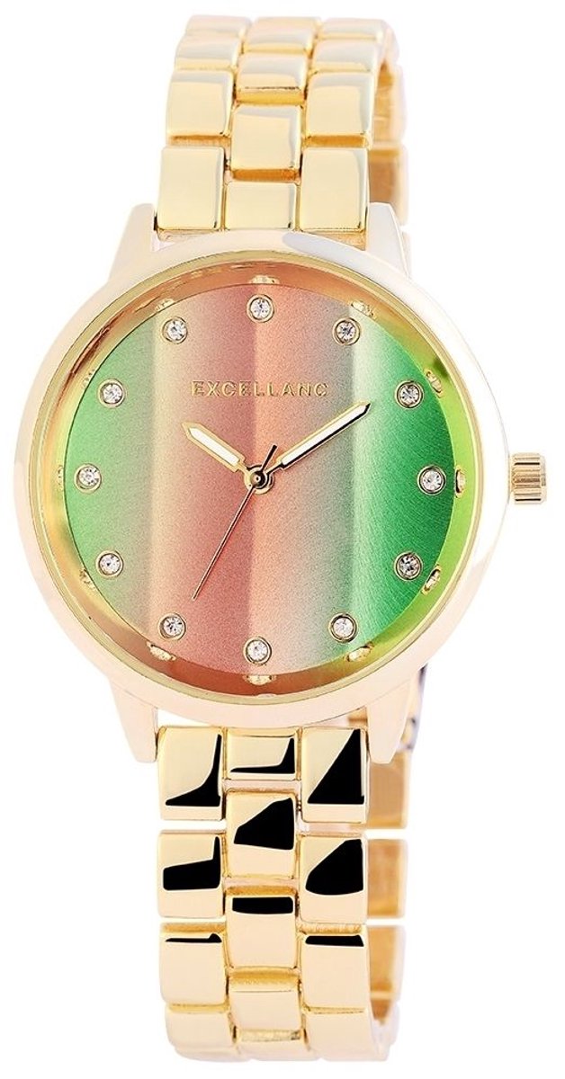 EXCELLANC Dameshorloge metaal Crystal-Besatz
