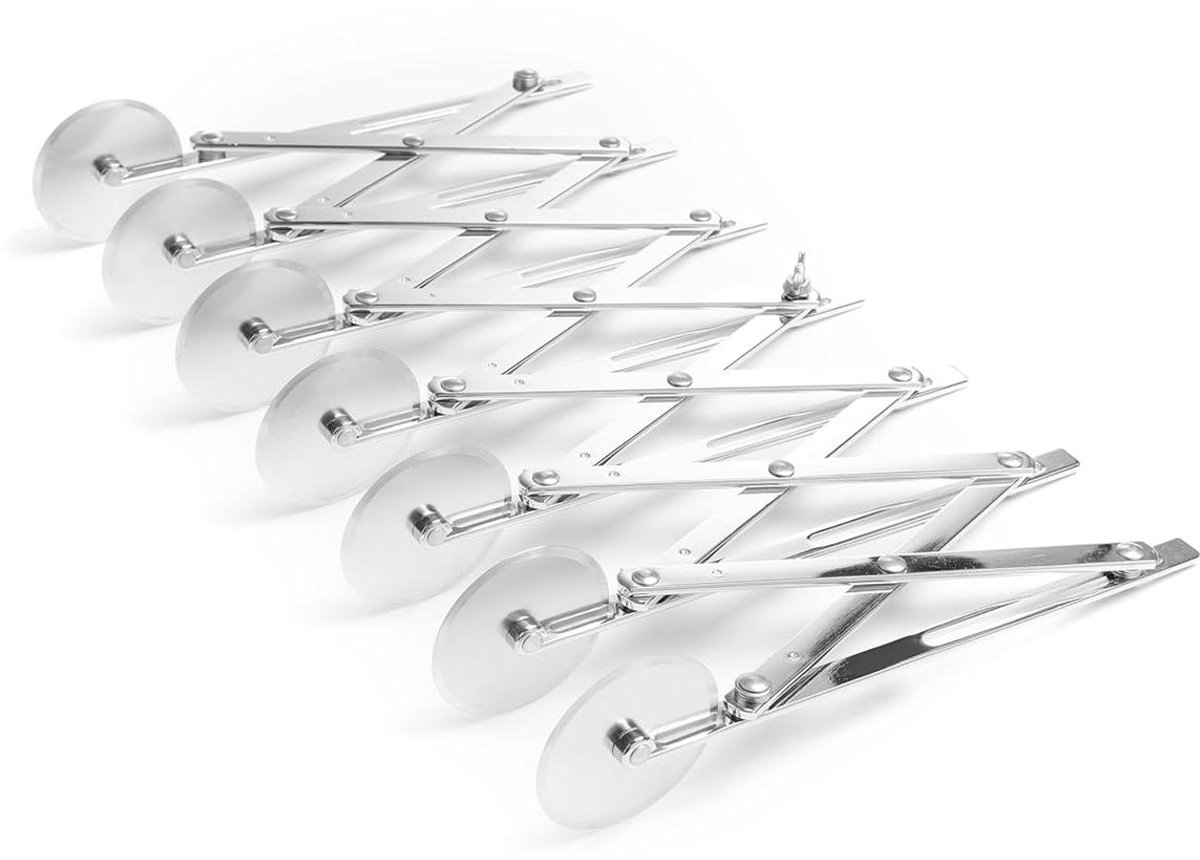 Deegsnijder - Repensnijder - Gebak Maken - 7 Snijwielen - Instelbaar 13-125mm - Zilver