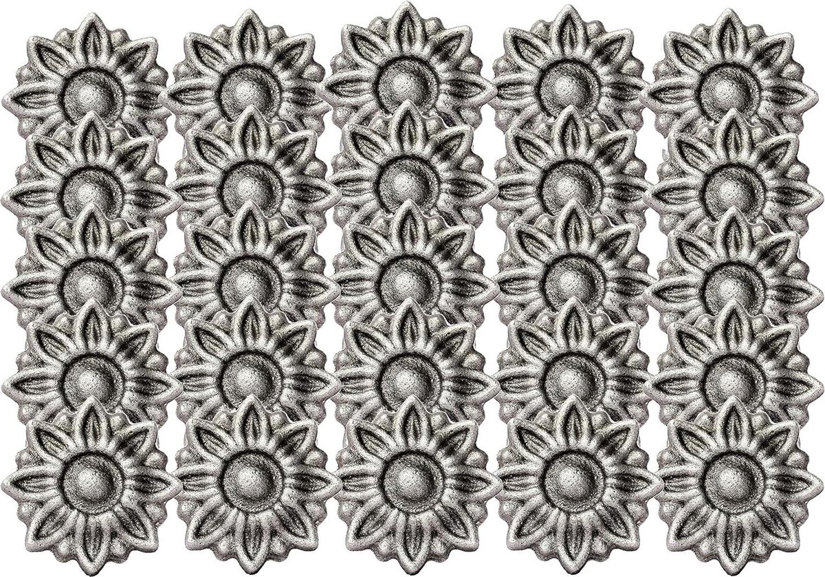 Decoratieve bloemen - Metaal bloemen - Hekwerk decoreren - Massief staal - Ø 56 mm - Blank