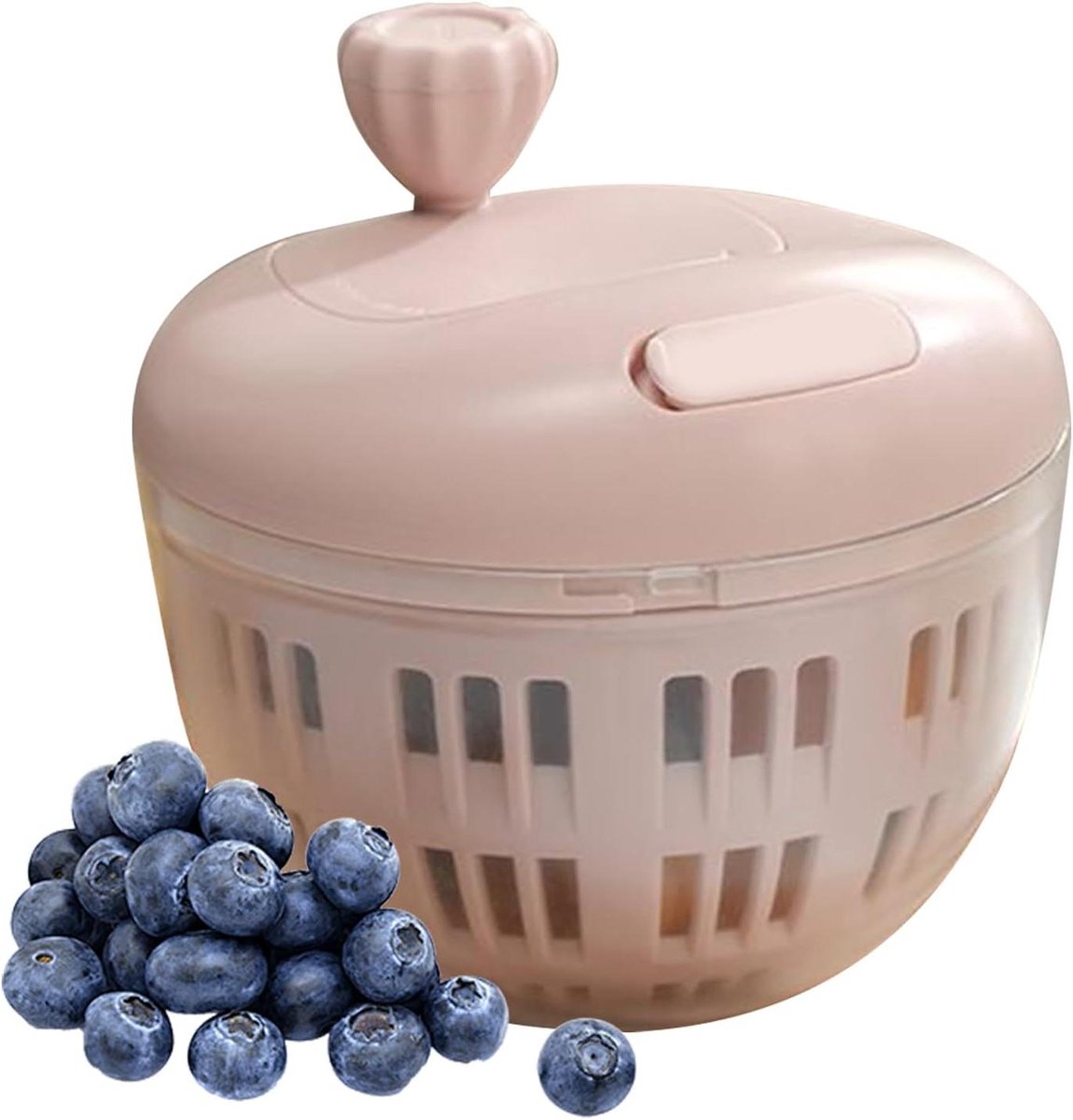 Slacentrifuge - Saladebereider - Snelle Salade Bereiding - Antislip Bodem - 800 ml - Roze