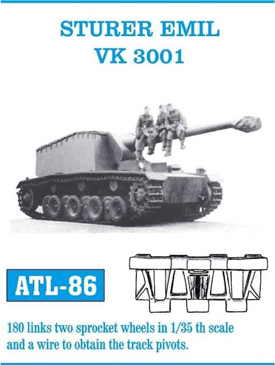 Friul ATL-86 - Sturer Emil / VK 3001 - Metalen Rupsbanden 1:35 - Volledig Zelf Te Monteren