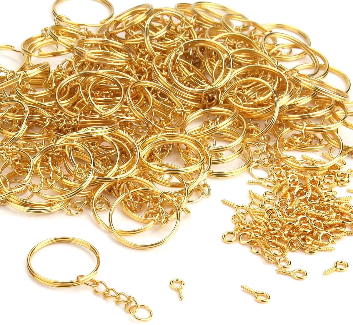 Goudkleurige sleutelringen - 125 stuks - 25mm diameter - Sleutel ringen - Sleutelhanger - Sleutelhangerringen - CHPN