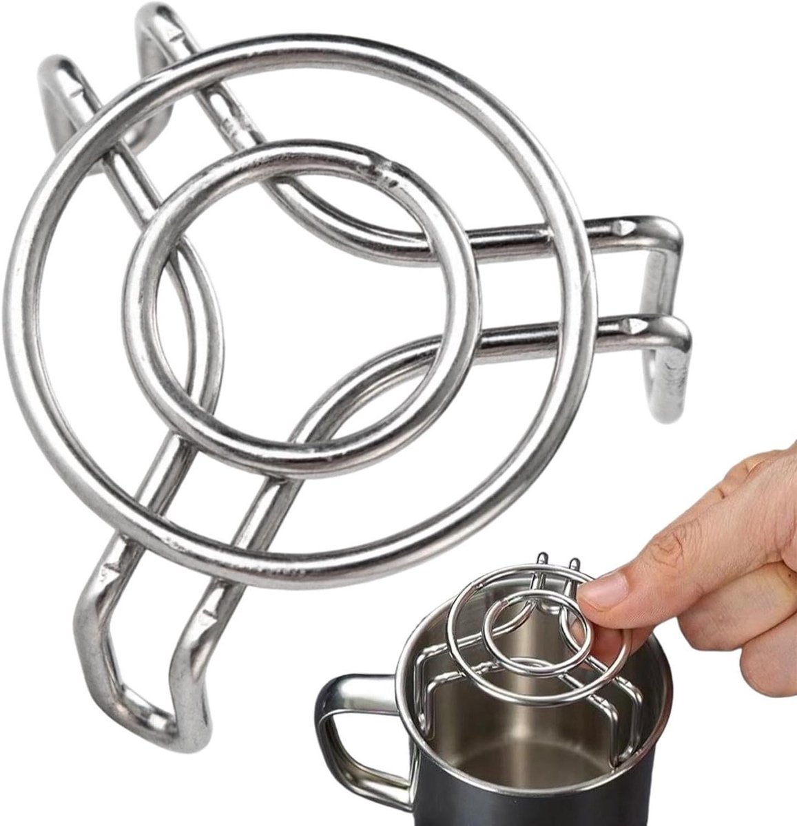 Stoomrooster - Mini Keukengerei - Gezond Koken - Voedselveilig Roestvrij Staal - 6 cm - Zilver