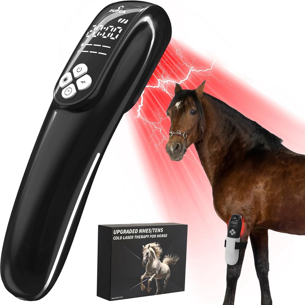 NAVOBIZ 2-in-1 paarden lasertherapie - Laser behandeling - Roodlichttherapie - Spierherstel - 3 intensiteitsniveaus - Draadloos