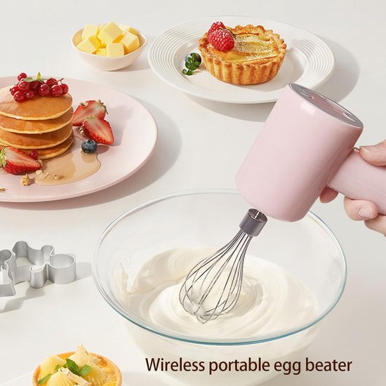 Draadloze Garde Mixer - Handmixer Keuken - Bakken En Koken - 3 Snelheden Instelbaar - 18.5 cm - Wit — afbeelding 3