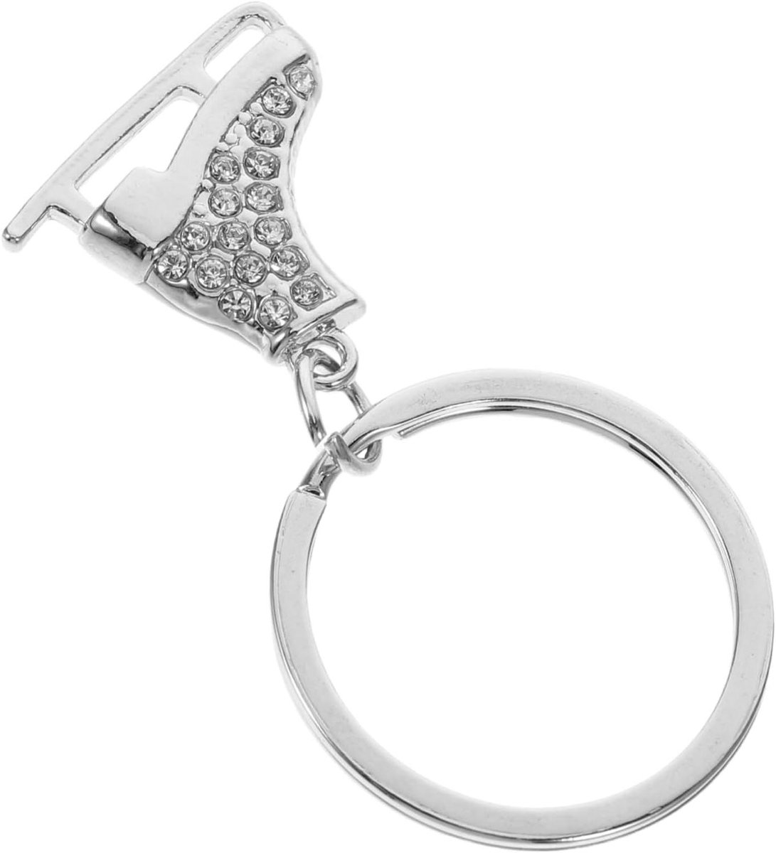 Schaats Sleutelhanger - IJssieraad Bedel - Feestelijke Decoratie - Modern Schaatsontwerp - 9 Gram - Wit