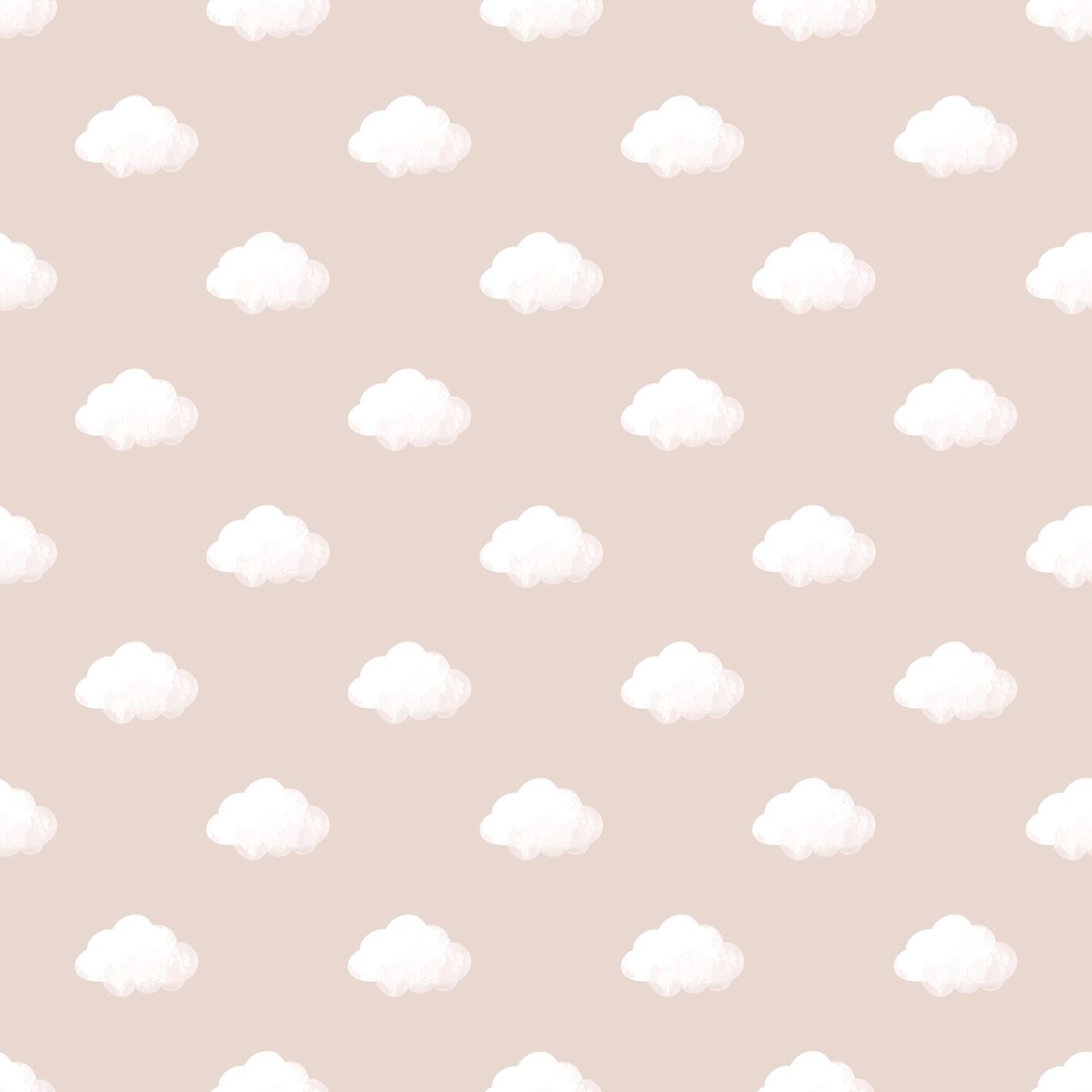 Behang - Wolkjes - Lucht - Lichtroze Wit - Babykamer Kinderkamer - Wolken - Vliesbehang - 0,53 x 10,05 M - Happy
