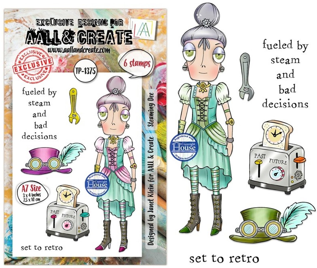 Aall & Create clearstamps A7 - Steaming Dee