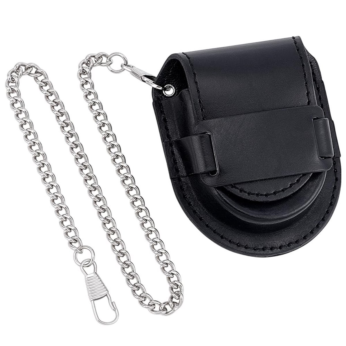 Cosensi- Etui leer - Vintage organizer - Zakhorloge houder - 8 x 6,5 cm - Platina - Schokbestendig - Horlogetui